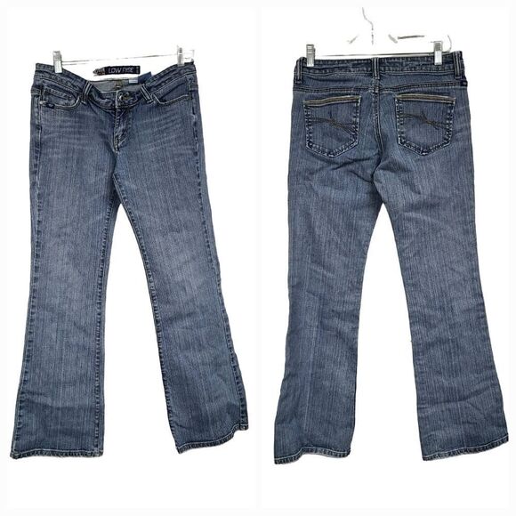 Cruel Girl Low Rise Relaxed Distressed Denim Blue Jeans Size 5 Cowgirl Western - Picture 2 of 9